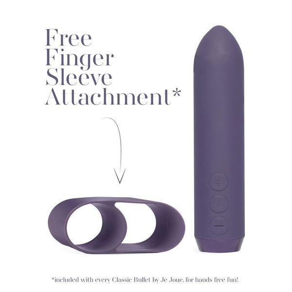 Минивибратор Je Joue - Classic Bullet Vibrator Purple с глубокой вибрацией и фиксацией на палец, 9х2,4 см. SO3040 фото