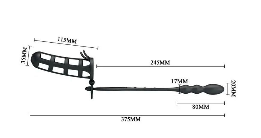 Насадка на член зі знімним анальним стимулятором Pretty Love "Hercules Penis Sheath", 11,5х3,5 см. BI-026233 фото
