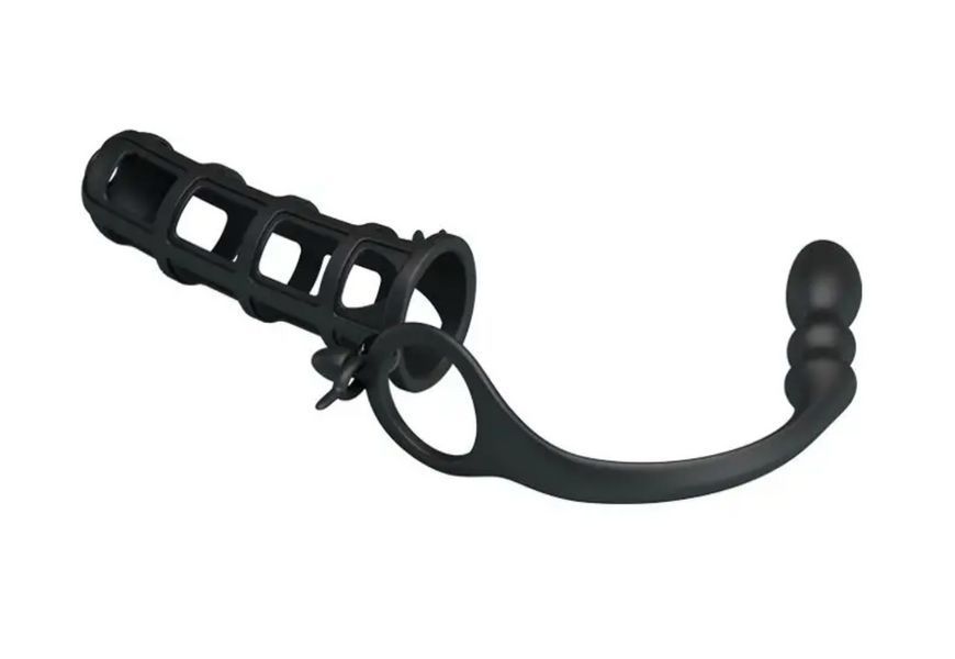 Насадка на член зі знімним анальним стимулятором Pretty Love "Hercules Penis Sheath", 11,5х3,5 см. BI-026233 фото