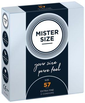 Презервативы Mister Size - pure feel - 57 мм, толщина 0,05 мм, 3 шт. SO8035 фото