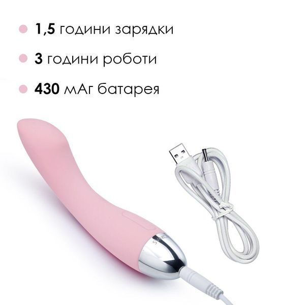 Вибратор для точки G с интеллектуальным режимом Svakom Amy Pale Pink, 17х3 см. SO4823 фото