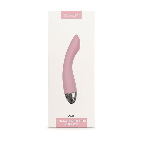 Вибратор для точки G с интеллектуальным режимом Svakom Amy Pale Pink, 17х3 см. SO4823 фото