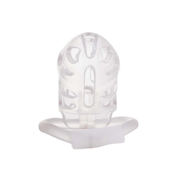 Клітка для пенісу LOCKINK SEVANDA Plastic Penis Chastity Cage, прозора, 3 кільця різних розмірів SX0871 фото