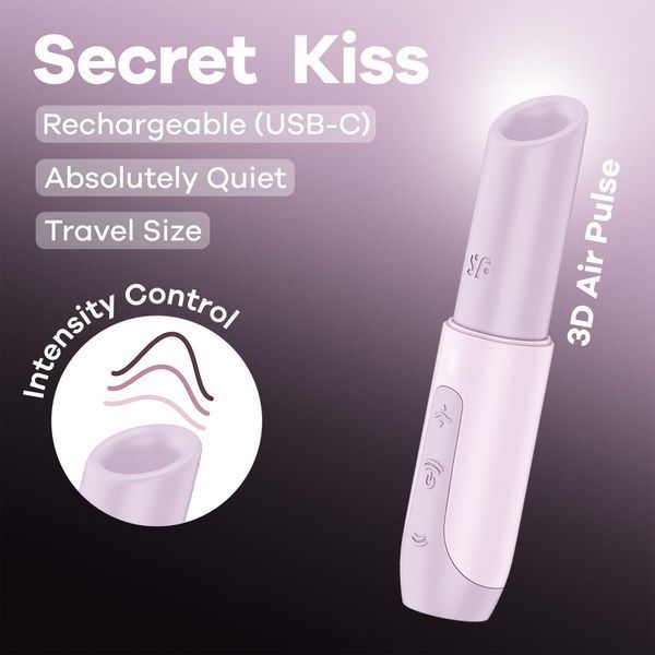 Вакуумный клиторальный стимулятор Satisfyer Secret Kiss, 13х2,7 см. SX2163 фото
