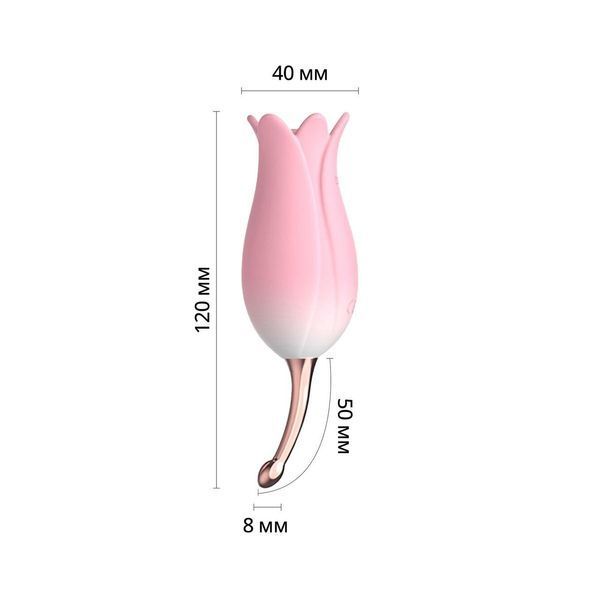 Ультразвуковий вібратор для клітора Otouch Bloom Ultrasonic Clitoris, 2 дод. насадки, 12х4 см. SO9398 фото