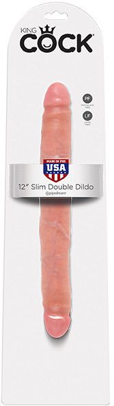 Двосторонній фалоімітатор KING COCK 12INCH SLIM DOUBLE FLESH DT44707 фото