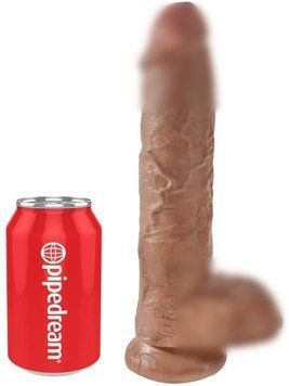 Фалоімітатор KING COCK 10INCH COCK WITH BALLS Tan, 25,5х5,4 див. 532703 фото