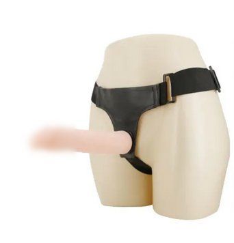 Страпон реалистик с гибким хребтом Ultra passionate harness, Flesh, 22,5х4,5 см. BW-022047 фото