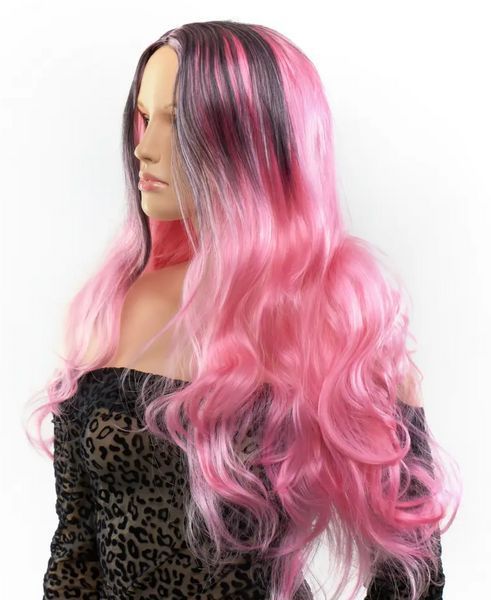 Перука довга хвиляста Fetish Hair балаяж рожевий, 65 см. 98388/К09 фото