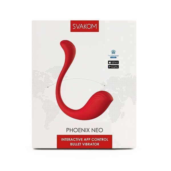 Интерактивное SMART Виброяйцо SVAKOM Phoenix Neo Red, 6,5х3,3 см. SO4858 фото