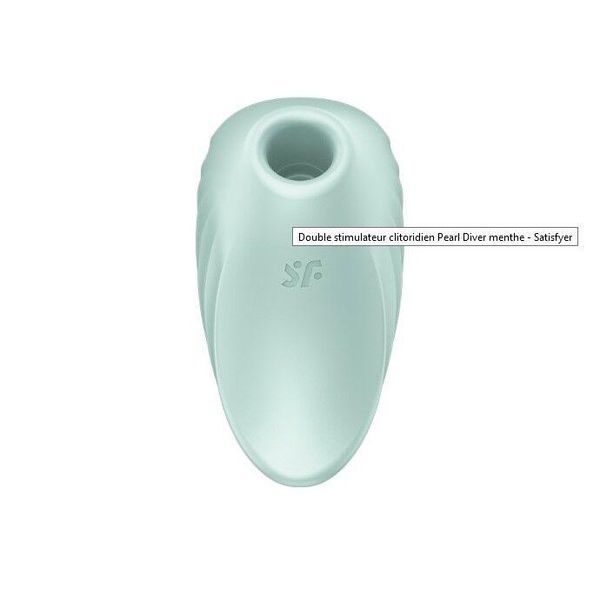 Вакуумный клиторальный стимулятор с вибрацией Satisfyer Pearl Diver Mint, 8,5х6 см. SO6077 фото