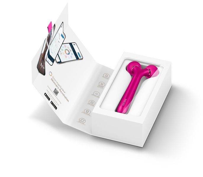 Електронний ультразвуковий ролик для обличчя GESKE Sonic Facial Roller 4в1 magenta HB0175 фото