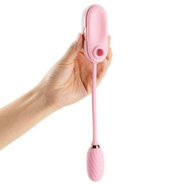 Вакуумный клиторальный стимулятор с виброяйцом в кейсе Otouch Louis Vibrate Pink SO9401 фото