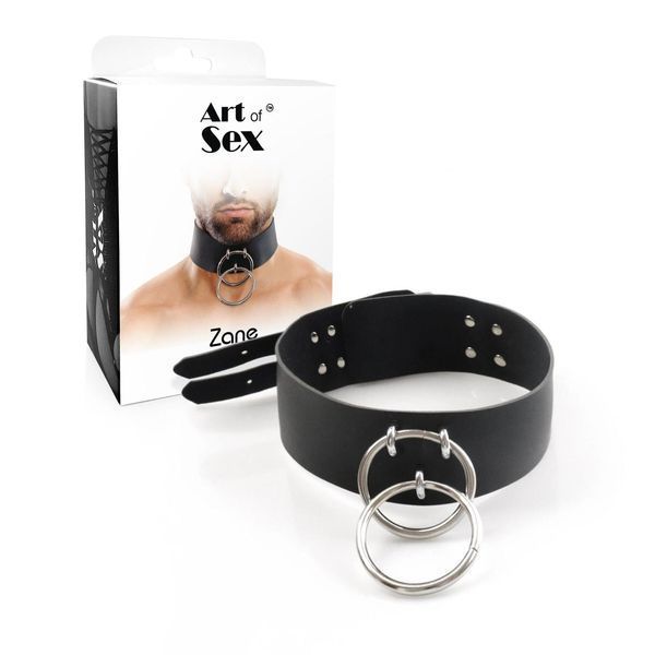 Чоловічий нашийник із натуральної шкіри Art of Sex - Zane Collar SO9980 фото