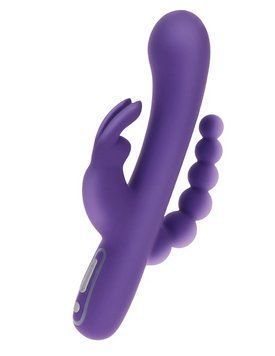 Потрійний вібратор-кролик із анальною ялинкою Toy Joy, 21,5х4 см. TJ10269 фото