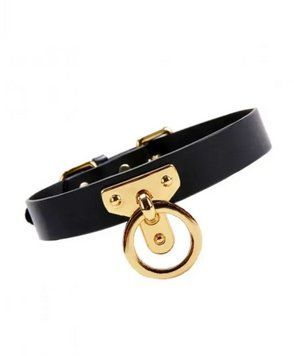 Ошейник-чокер с кольцом кожаный Leather Cosplay Choker UPKO, размер M U61261 фото