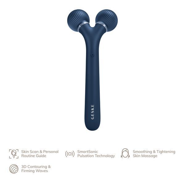 Електронний ультразвуковий ролик для обличчя GESKE Sonic Facial Roller 4в1 midnight HB0177 фото