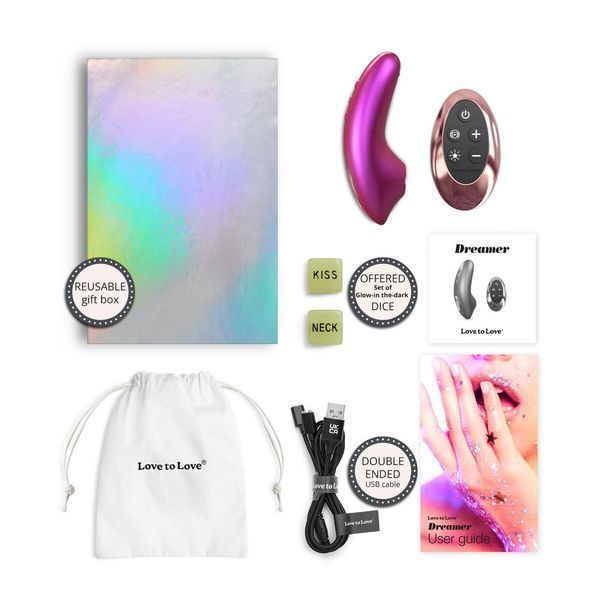 Вакуумний кліторальний стимулятор з пультом ДК Love To Love DREAMER &mdash; IRIDESCENT BERRY, ласки язичком, 10,1 см. SX1108 фото