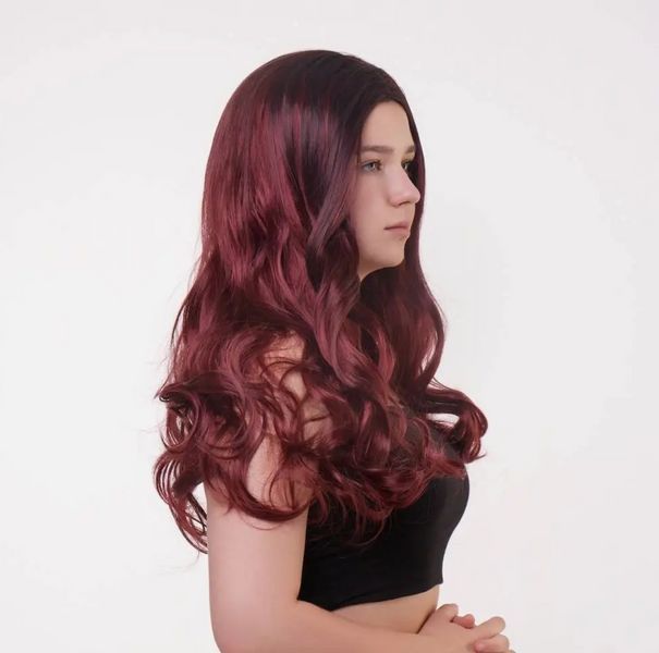 Перука довга хвиляста Fetish Hair балаяж бордо, 65 см. 98401/К09 фото