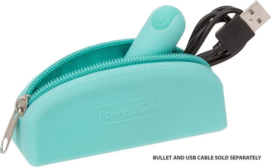 Сумка для зберігання секс-іграшок PowerBullet &mdash; Silicone Zippered Bag Teal SO5561 фото
