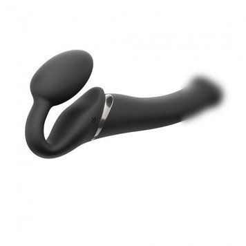 Безремневой страпон с вибрацией Strap-On-Me Vibrating Black M, 21х3,8 см. SO3354 фото