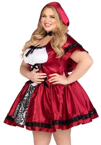 Эротический костюм Красной шапочки Leg Avenue Gothic Red Riding Hood, платье, накидка, XL/2XL, 3XL/4XL SO9126 фото