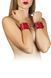 Наручники Leather Dominant Hand Cuffs, red 280152 фото 1