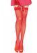 Панчохи-сітка з атласним бантиком Leg Avenue Fishnet Thigh Highs With Bow Red, one size SO7971 фото 1