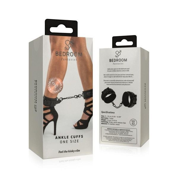 Поножи Bedroom Fantasies: Faux Leather Ankle Cuffs, черные SO8804 фото