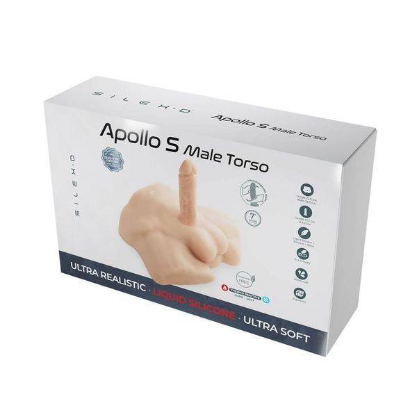 Напівторс зі знімним фалоімітатором на присосці SilexD Apollo S Male Torso, суперреалістичний, термоактивний SO9935 фото