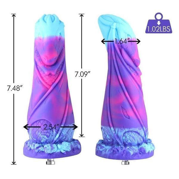 Фалоімітатор для секс-машин Hismith 7.48" Silicone Dildo HSA139 Monster Series, система KlicLok, 19х4,6 см. SO9969 фото