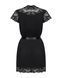 Сатиновий відкритий пеньюар на поясі Obsessive 810-PEI&ndash;1 black, XS/S, M/L, 2XL/3XL SO7160 фото 5