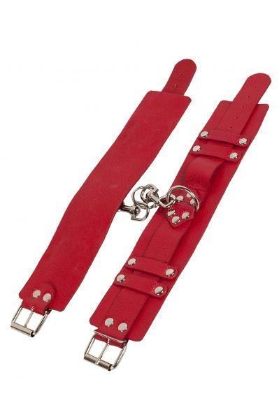 Оковы Leather Dominant Leg Cuffs, red 280155 фото