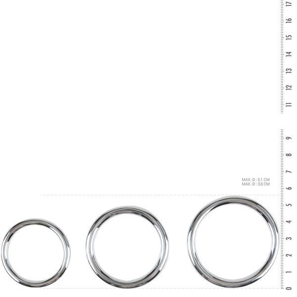 Набор эрекционных колец Sinner Gear Unbendable - Cock/Ball Ring & Glans Ring Set, 3,5 см, 4 см и 5 см SO4584 фото