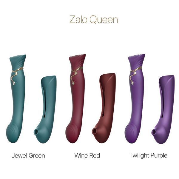 Смарт вибратор точки G с пульсацией, вибрацией и нагревом 3в1 Zalo Queen Twilight Purple Swarovski, 22х3,3 см. SO6664 фото