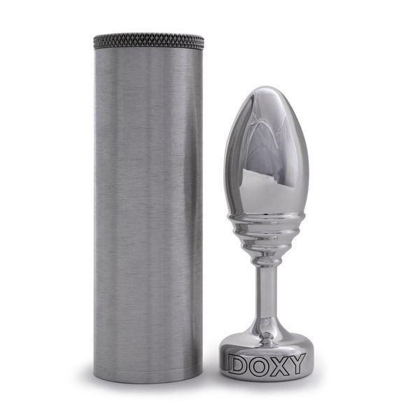 Металева анальна пробка DOXY Butt Plug RIBBED, ребристий, 11х3,3 см. SO8031 фото