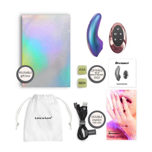 Вакуумний кліторальний стимулятор з пультом ДК Love To Love DREAMER &mdash; IRIDESCENT TURQUOISE, ласки язичком, 10,1 см. SX1106 фото