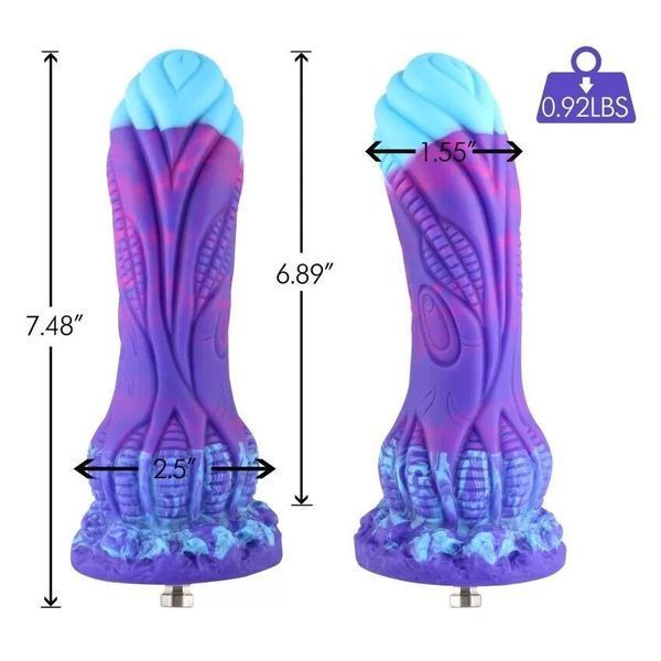 Фалоімітатор для секс-машин Hismith 7.48" Silicone Dildo HSA140 Monster Series, система KlicLok, 19х3,9 см. SO9970 фото