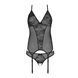 Корсет з пажами, трусики з ажурним декором та відкритим кроком Ursula Corset black Passion, S/M, L/XL, XXL/XXXL SO5836 фото 4