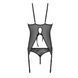 Корсет з пажами, трусики з ажурним декором та відкритим кроком Ursula Corset black Passion, S/M, L/XL, XXL/XXXL SO5836 фото 6
