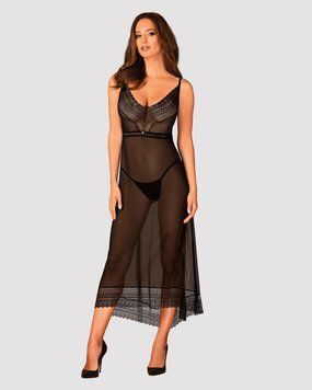 Напівпрозора довга сорочка Obsessive Estiqua chemise, XS/S, M/L, XL/2XL SO7262 фото
