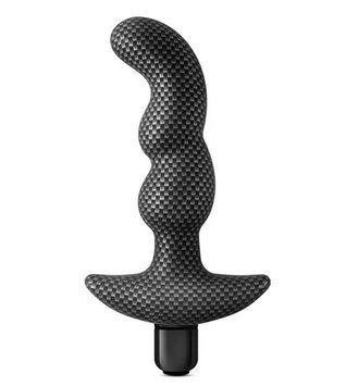 Анальная пробка с вибрацией 3-в-1 SPARK IGNITION PRV-02 CARBON FIBER, 9,5х3,5 см. T330560 фото