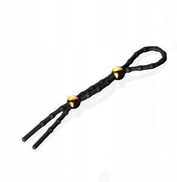 Эрекционное кольцо-лассо рельефное Upko Adjustable cock ring, силиконовое, черное, One Size U64316 фото