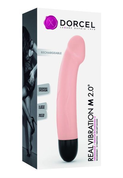 Вибратор Dorcel Real Vibration M Flesh 2.0, перезаряжаемый, 22х3,7 см. SO3819 фото