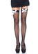 Панчохи-сітка з атласним бантиком Leg Avenue Fishnet Thigh Highs Black With Bow White, one size SO8598 фото 1