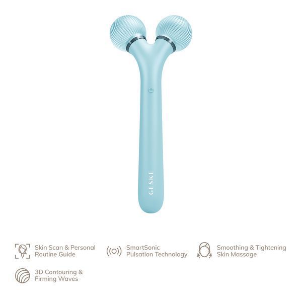 Електронний ультразвуковий ролик для обличчя GESKE Sonic Facial Roller 4в1 turquoise HB0180 фото