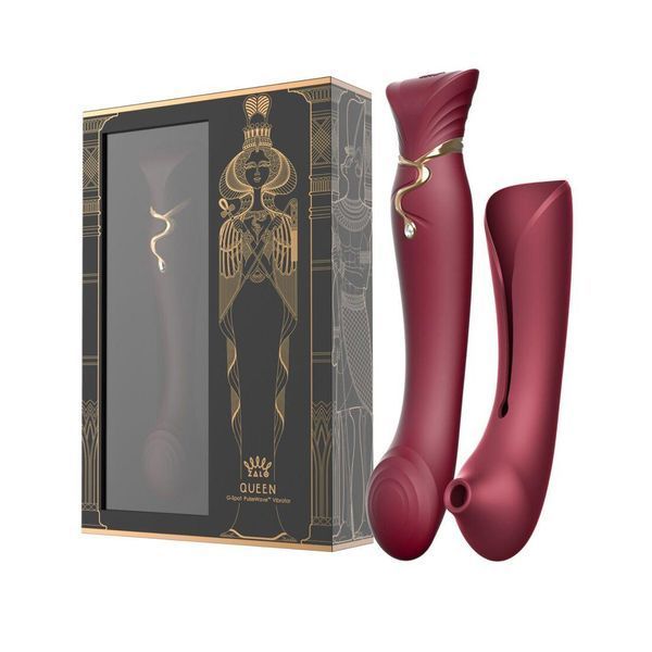 Смарт вибратор точки G с пульсацией, вибрацией и нагревом 3в1 Zalo &mdash; Queen Wine Red Swarovski, 22х3,3 см. SO6662 фото