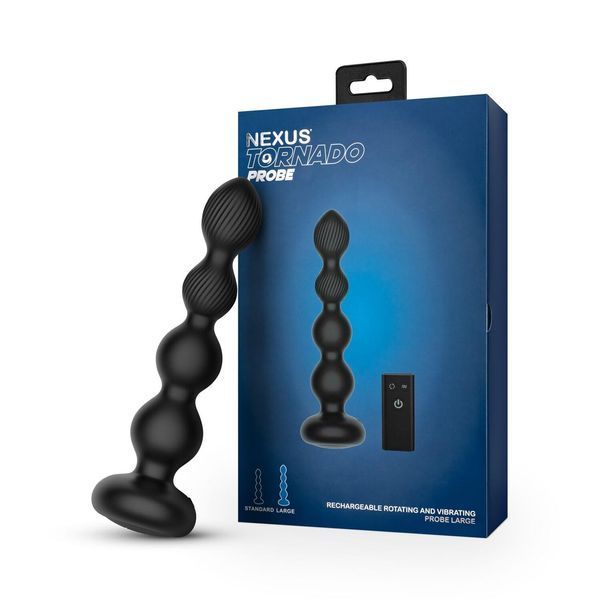 Анальный стимулятор с вибрацией и ротацией с пультом ДУ Nexus Tornado Probe Edition Large, 22,7х4,5 см. SX2415 фото