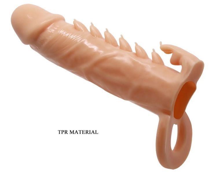 Подовжуюча насадка PREETTY LOVE - Penis Sleeve Emmitt (+ 4 см), 16х3,8 см. BI-026246 фото