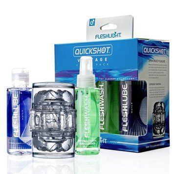 Мастурбатор Fleshlight Quickshot Vantage Value Pack+ антибактериальный спрей+лубрикант, 11х7 см. F19877 фото